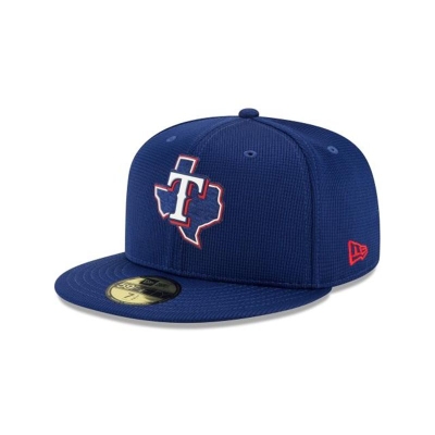 Blue Texas Rangers Hat - New Era MLB Clubhouse Collection 59FIFTY Fitted Caps USA3014968